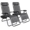 Set of 2 Adjustable Zero Gravity Patio Chair Recliners w/ Cup Holders, Appears New