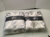 Lot of (2) 2 Packs of Xi-Li Curtains, Natural, New