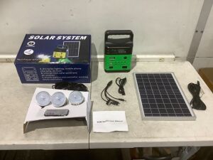 Solar Panel Power Emergency Lighting, MP3 Player, & FM Radio 