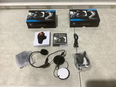 Lot of (2) Bluetooth Helmet Intercom Headset Kits