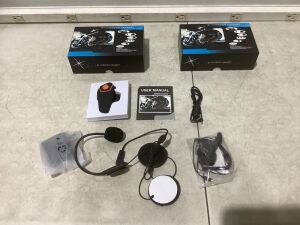 Lot of (2) Bluetooth Helmet Intercom Headset Kits