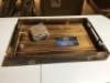 Wood Decorative Serving Tray. New with Cosmetic Damage