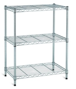 Lot of (2) Chrome 3-Tier Wire Shelving Units