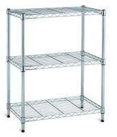 Lot of (2) Chrome 3-Tier Wire Shelving Units