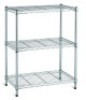 Lot of (2) Chrome 3-Tier Wire Shelving Units