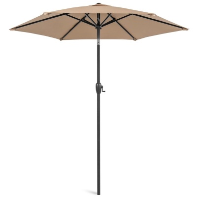 7.5ft Outdoor Market Patio Umbrella w/ Push Button Tilt, Crank Lift