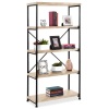 5-Tier Industrial Bookshelf w/ Metal Frame, Wood Shelves