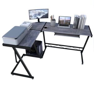 Odema L-Shaped Reversible Computer Workstation Gaming Desk 