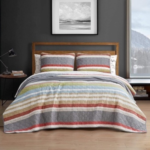 Eddie Bauer Home&nbsp;Salmon Ladder Collection Twin&nbsp;Quilt/Sham Set. Appears New