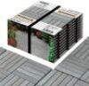 Interbuild Acacia Hardwood Interlocking Patio Deck Tiles, 12" &times; 12", Dusk Grey, 10 Pack