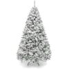 9' Premium Snow Flocked Artificial Pine Christmas Tree w/ Foldable Metal Base