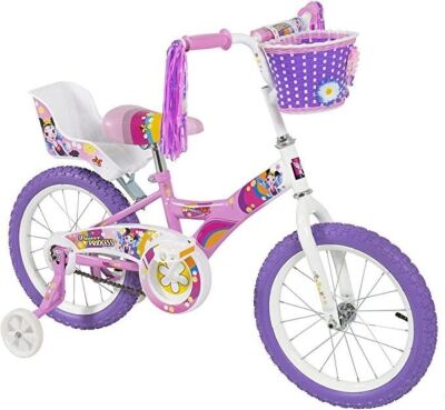 16" Flower Princess Bike W/Training Wheels & Basket 