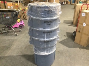 Lot of (4) Rubbermaid Brute Heavy Duty Trash Cans