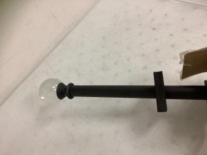 Curtain Rod w/ Clear Finials, Appears New