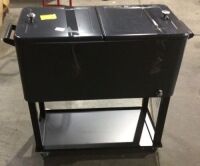 Portable Rolling Cooler Cart w/ Bottle Opener, Catch Tray - 80qt