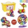 254-Piece Kids Magnetic Building Tiles Toy Set w/ Storage Box - Multicolor. Appears New