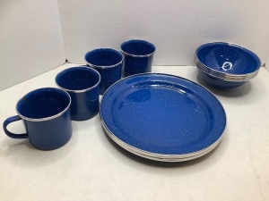 12 Piece Enamel Table Set, Ecommere Return, Appears New