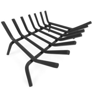 30-inch 2-in-1 Solid Steel Heavy Duty Fireplace Grate Log Burning Rack w/ Ash Catcher Tray