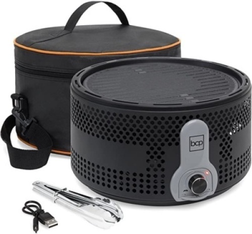 Best Choice Products 16in Portable Electric Tabletop Charcoal BBQ Grill for Indoor and Outdoor Cooking w/Travel Bag. Appears New
