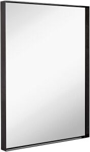 Hamilton Hills Contemporary Brushed Metal Wall Mirror, 22" x 30"