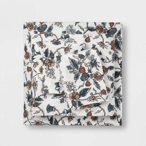 Threshold Printed&nbsp;Flannel Floral Sheet Set, Twin&nbsp;