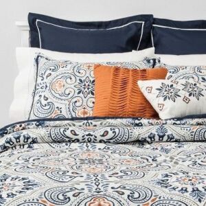 8pc Medallion Opal Indigo Comforter Set, King