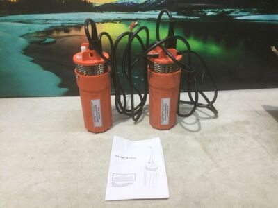 Lot of (2) Eco-Worthy 24V Deep Well Submersible Pumps - 1 New, 1 Used 