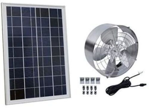 ECO-WORTHY 12" Solar Power Attic Gable Fan 3000 CFM&nbsp;+ 25W Portable Solar Panel