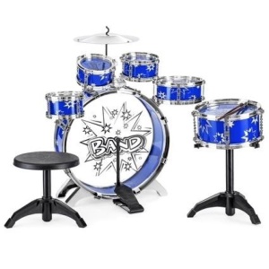 11-Piece Kids Beginner Drum Percussion Musical Instrument Toy Set