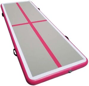 86 York Inflatable Gymnastics Tumbling Mat with Pump, 20' x 3.3' x 8" 