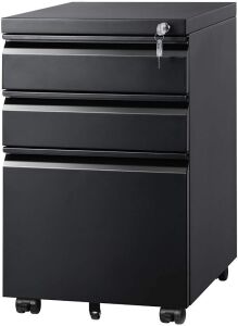 DEVAISE 3 Drawer Mobile File Cabinet Under Desk, Fully Assembled Except Casters