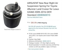 Suspension Spring Airbags&nbsp;for Toyota 4-Runner. See Pics&nbsp;