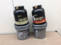 Lot of Protein Powder - All in Date. (1) French Vanilla Cr&eacute;me - 5lb. (1) Vanilla - 4.8lb. (2) Dutch Chocolate 7.5lb/each. Appear New. E-Commerce Returns. (2) Containers Dented&nbsp;