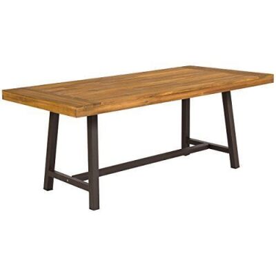 Acacia Wood Picnic Style Outdoor Dining Table