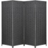 FDW&nbsp;Room Divider Wood Screen 4 Panel. Black. Appears New