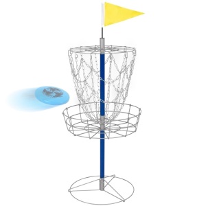 Portable Disc Golf Basket w/ Double Chains