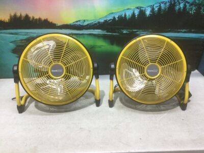 Lot of (2) GeekAire Rechargeable 13" Fan - One has Broken Handle 