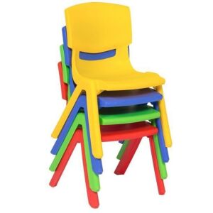 Kids Plastic Play Room Chairs, Set of 4 