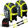 Autofonder 2pc Tow Dolly Basket Straps with Flat Hook for 18-21" Tires 