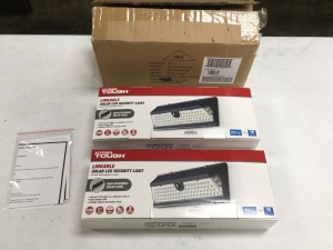 Lot of (2) New Hyper Tough Linkable Solar LED Security Lights.