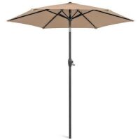 Outdoor Market Patio Umbrella w/ Push Button Tilt, Crank Lift - 7.5ft