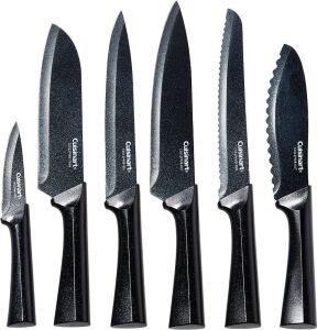 Cuisinart Advantage 12 Piece Metallic Knife Set With Blade Guards, Black