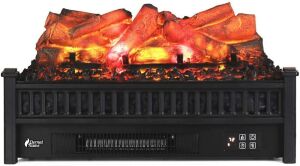 TURBRO Eternal Flame 23" Electric Fireplace Insert Log Heater, Thermostat, Timer, 1400W 