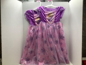 Lot of (2) Purple Princess Dress, 3T, Appears New