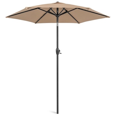 Outdoor Market Patio Umbrella w/ Push Button Tilt, Crank Lift - 7.5ft