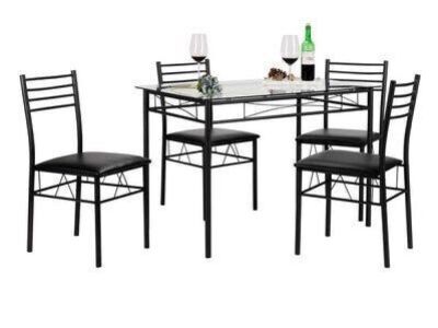 Dining Table Set with 4 Chairs