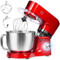 6.3qt 660W 6-Speed Tilt-Head Stainless Steel Kitchen Mixer w/ 3 Attachments, Splash Guard