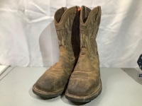 Men's Work Boots,10D, Scuffs on Leather, Ecommerce Return