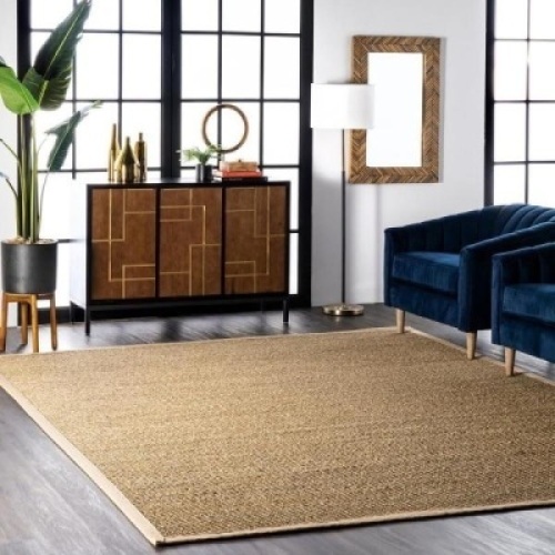 nuLOOM&nbsp;Elijah Seagrass with Border Beige 6 ft. x 9 ft. Area Rug. NEW