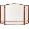 3-Panel Simple Steel Mesh Fireplace Screen w/ Rustic Worn Finish - 47x29in